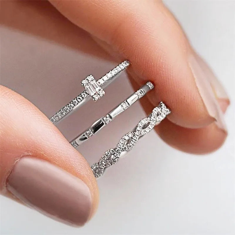 Micro Pavé CZ Thin Wedding Band — Delicate Stackable Ring