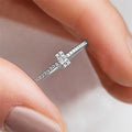 Micro Pavé CZ Thin Wedding Band — Delicate Stackable Ring