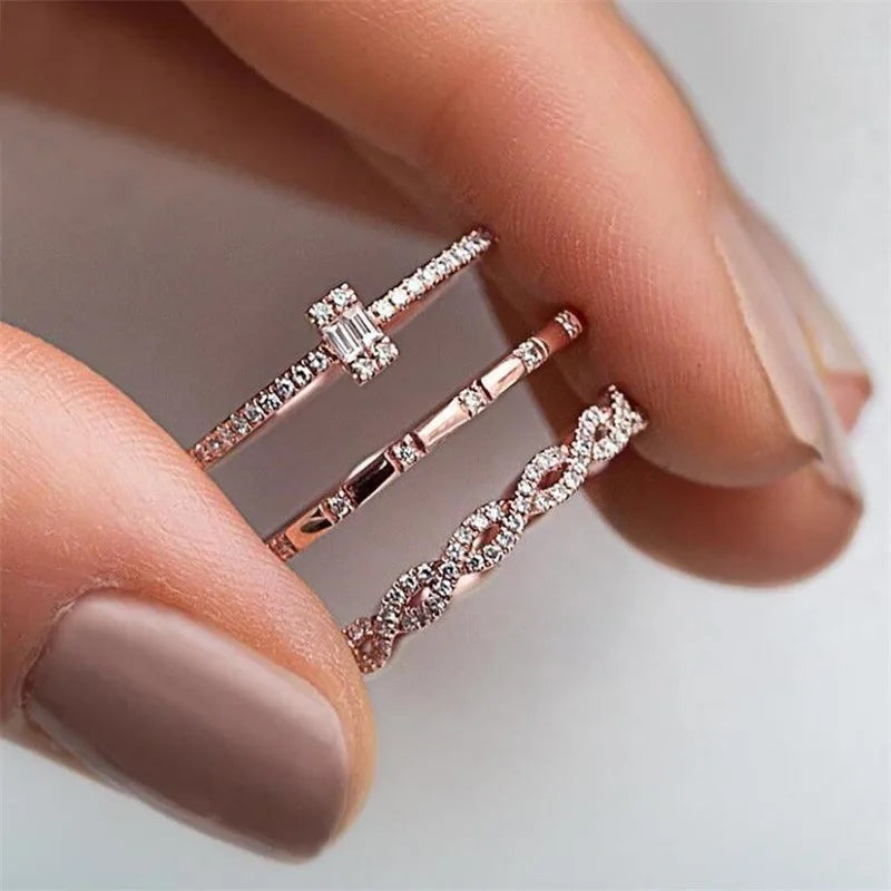 Micro Pavé CZ Thin Wedding Band — Delicate Stackable Ring