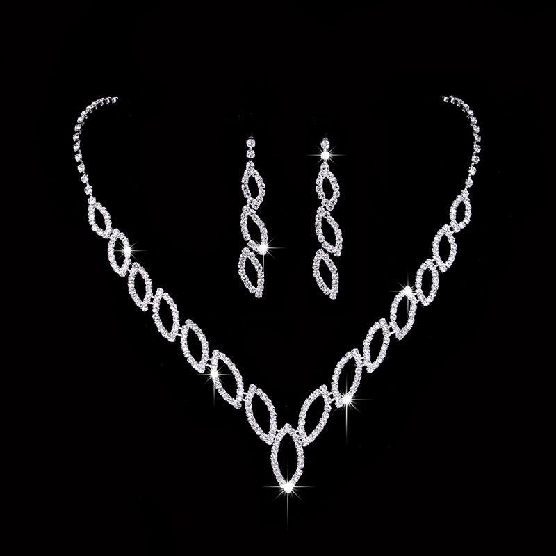 Celestial Rhinestone Bridal Jewellery Set — Necklace, Earrings & Bracelet