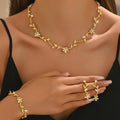 Plum Blossom Bridal Jewellery Set — Necklace, Earrings & Bracelet