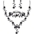 Crystal Heart & Drop Bridal Jewellery Set — Necklace & Earrings