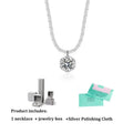 GRA Certified Moissanite Pendant Necklace — 925 Sterling Silver, 6-Prong