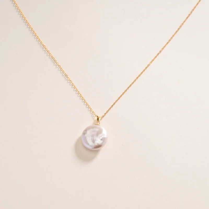 18K Gold Baroque Pearl Pendant Necklace — AU750 Fine Jewelry