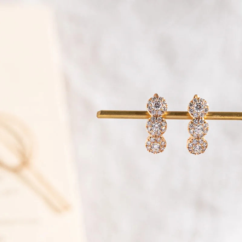 18K Rose Gold Diaspore Stud Earrings — Colour-Change Gemstone