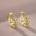 Gold CZ Circle Hoop Earrings — Sparkling Zirconia for Daily Wear