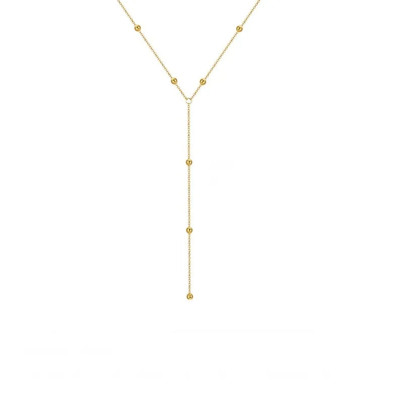Y-Shape Double Layer Tassel Pendant Necklace