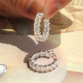Princess Square CZ Hoop Earrings — Luxury Statement Ear Circles