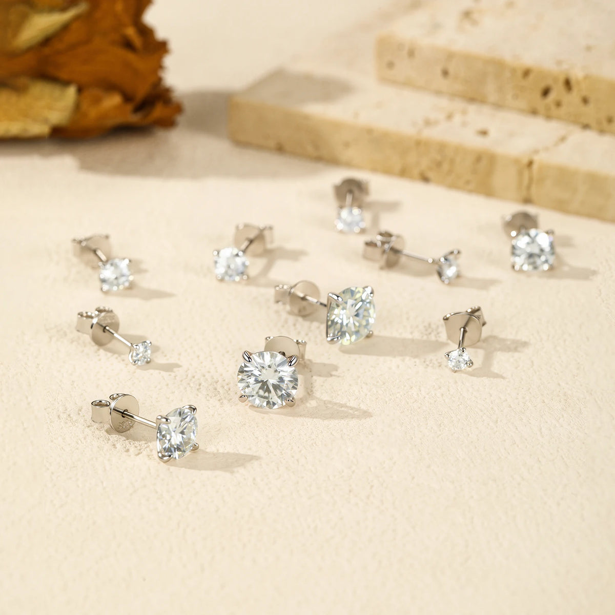D-Colour Moissanite Stud Earrings — 925 Sterling Silver