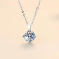 2ct Moissanite Pendant Necklace — Rose Gold Silver Fine Jewelry