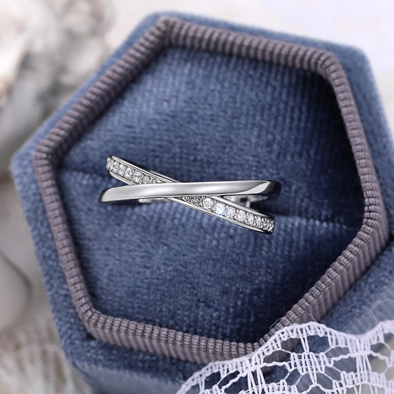 CZ Cross Ring — Silver Pavé Zirconia