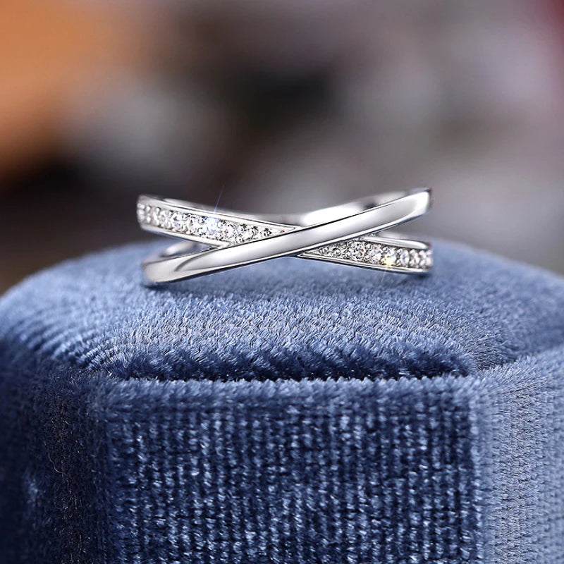 CZ Cross Ring — Silver Pavé Zirconia