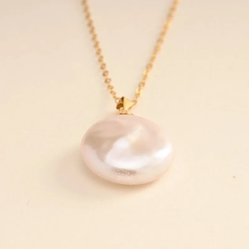 18K Gold Baroque Pearl Pendant Necklace — AU750 Fine Jewelry