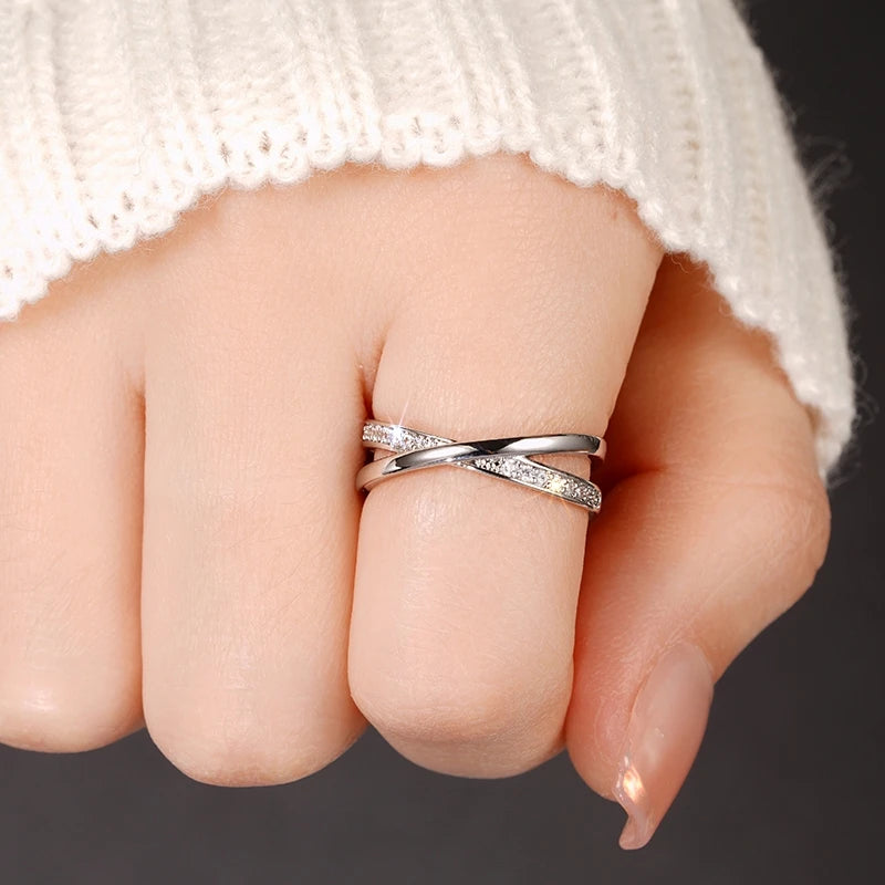 CZ Cross Ring — Silver Pavé Zirconia
