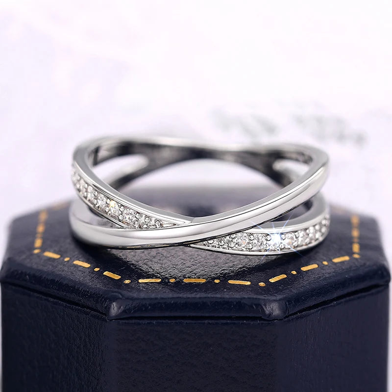 CZ Cross Ring — Silver Pavé Zirconia