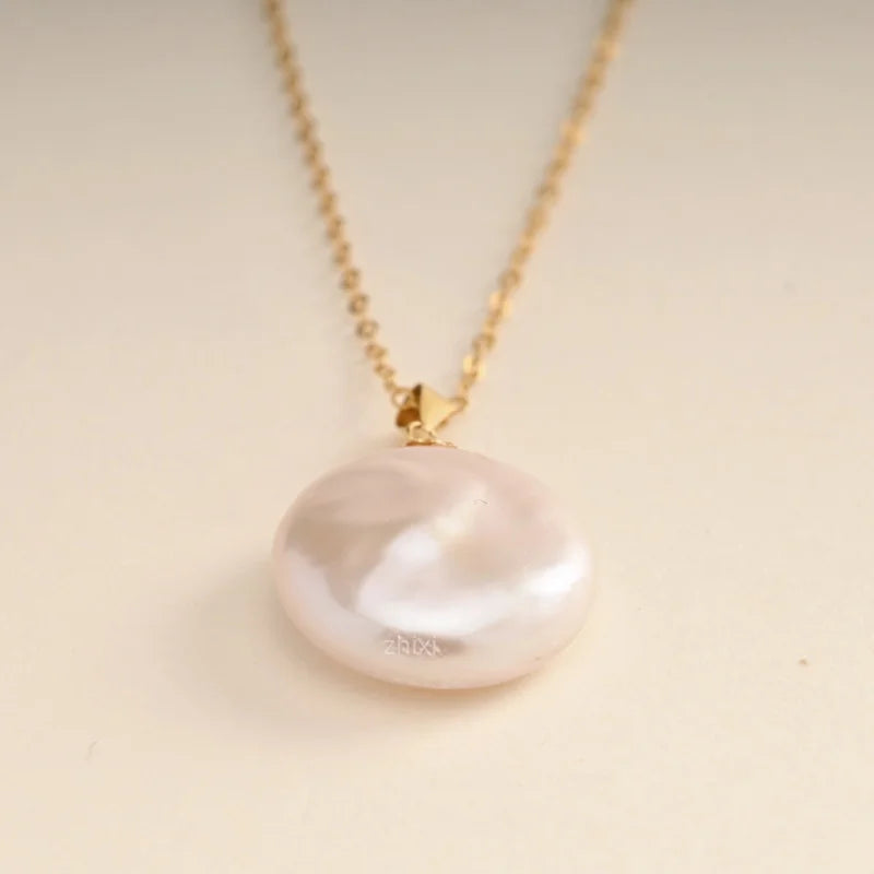 18K Gold Baroque Pearl Pendant Necklace — AU750 Fine Jewelry